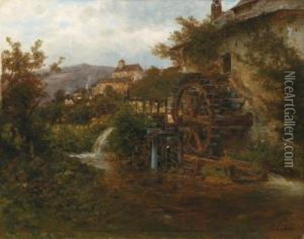 Landschaft Mit Muhle Oil Painting - Carl Eduard Onken