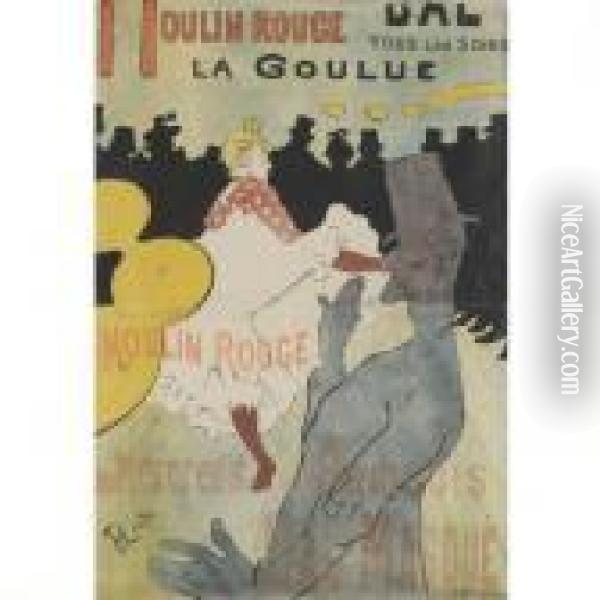 Moulin Rouge, La Goulue Oil Painting - Henri De Toulouse-Lautrec