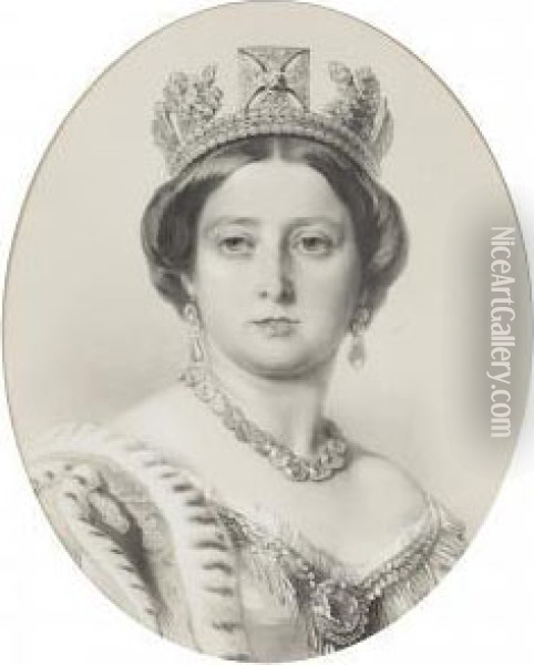 Queen Victoria In Her Robes Of State Oil Painting - Franz Xavier Winterhalter