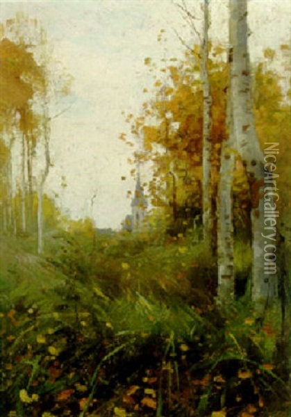 October Gold Oil Painting - John La Farge