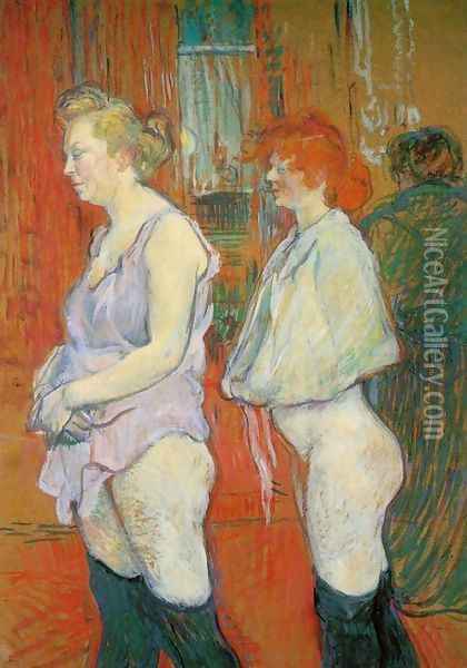 Rue Des Moulins The Medical Inspection Oil Painting - Henri De Toulouse-Lautrec