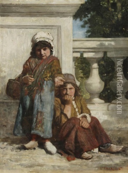 Deux Mendiants Oil Painting - Charles Victor Thirion