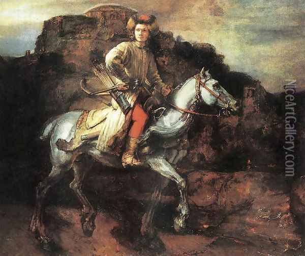 The Polish Rider 1655 Oil Painting - Rembrandt Van Rijn