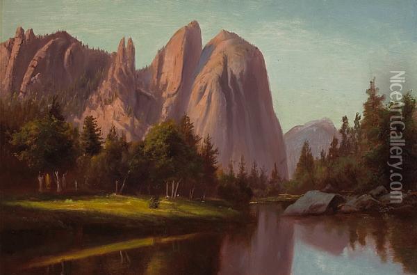 Merced River, Yosemite Oil Painting - William Frederick Mitchell