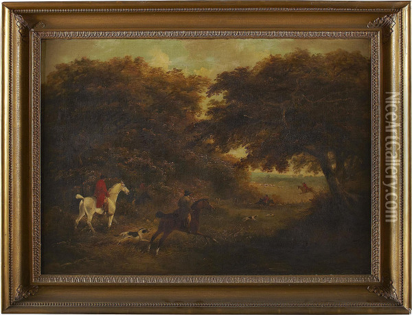 The Hunt In Full Cry Oil Painting - Thomas Hand