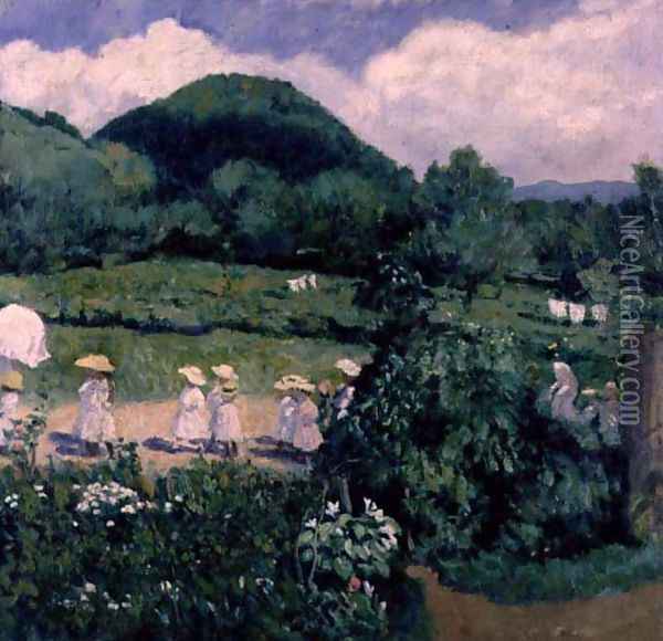 Picnic in May, Summer Day, 1906 Oil Painting - Karoly Ferenczy