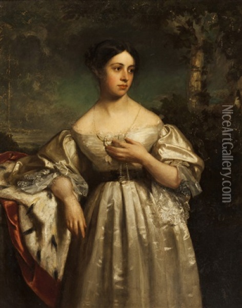 Elizabeth Nobles Portrait, Wife Of John Graham Oil Painting - John (Gilbert) Graham