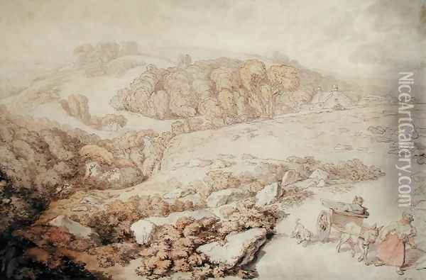 Bodmin Moor, North Cornwall, c.1825 Oil Painting - Thomas Rowlandson