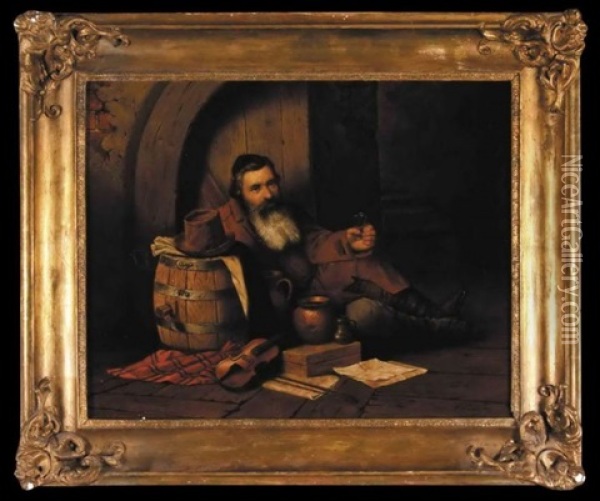 Przy Beczce Z Winem Oil Painting - Alexander (Aleksandr) Antonovich Rizzoni