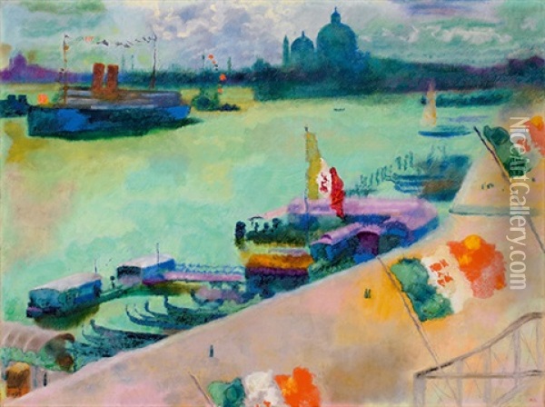 Venezia Oil Painting - Augusto Giacometti