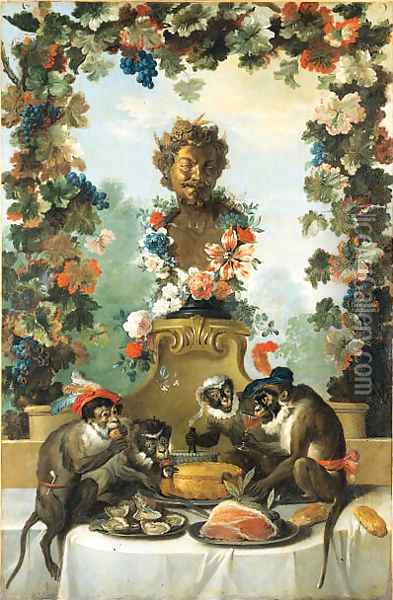 The Feast of the Monkeys Oil Painting - Jean-Baptiste Oudry