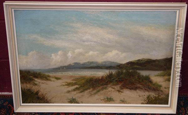 View Of Sand Dunes Across The Bay Oil Painting - William Langley