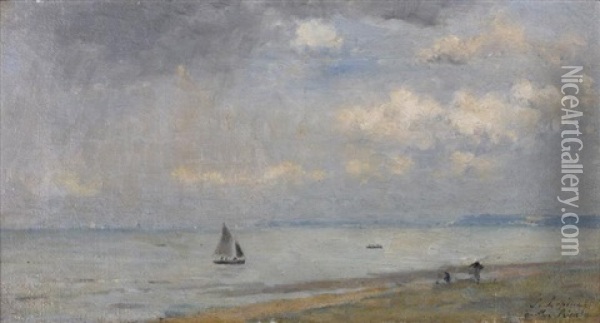 La Mer A Ouistreham Oil Painting - Stanislas Lepine