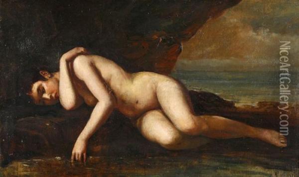 Joven Desnuda. Oil Painting - Ramon Marti Y Alsina