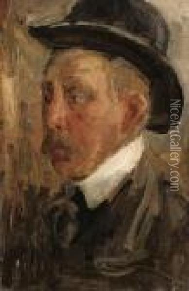 Man In A Hat Oil Painting - Isaac Israels