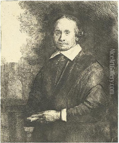 Jan Antonides Van Der Linden, Physician. Oil Painting - Rembrandt Van Rijn