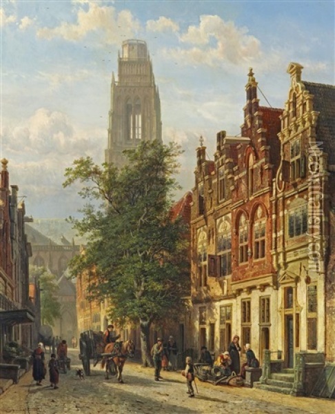 Die Sint Maartenskerk In Zaltbommel Oil Painting - Cornelis Springer
