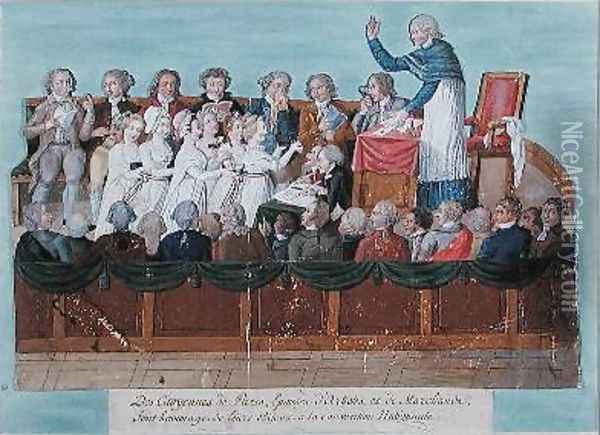The Citizens of Paris giving their Jewels to the National Convention Oil Painting - Brothers Lesueur