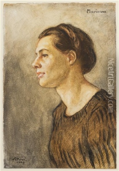 Marianne, Fille De L'artiste Oil Painting - Victor Emile Prouve