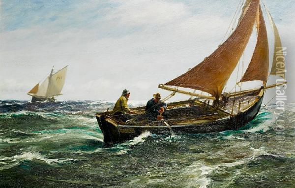 A Leaky Old Tub Oil Painting - Charles Napier Hemy