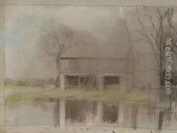 The Mill House Oil Painting - Bernard Sickert