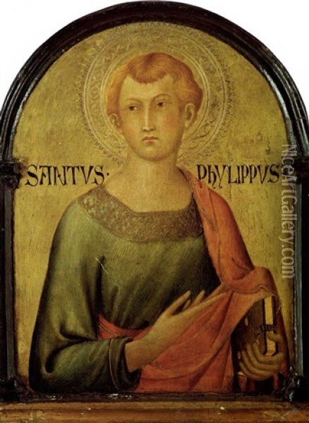 Saint Philip. Oil Painting - Simone Martini