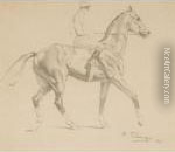 Racehorse With Jockey Up Oil Painting - Algernon Talmage