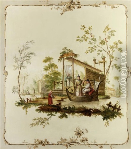 Chinoiserie Oil Painting - Jean Baptiste Pillement