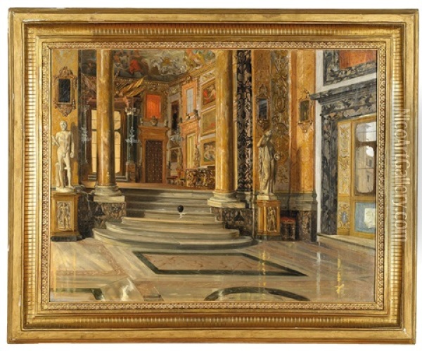 Interior Eines Prunkvollen Palais Oil Painting - Carl Wurzinger
