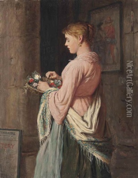 The Flower Seller Oil Painting - Robert W. Wright