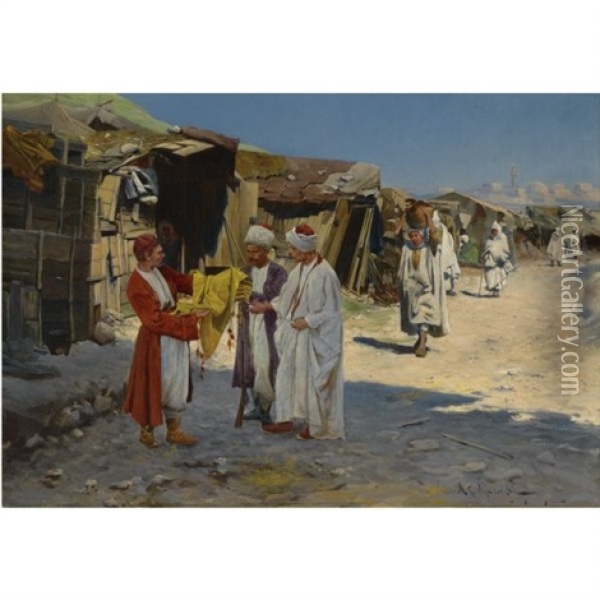 The Silk Merchants Oil Painting - Michael Gorstkin-Wywiorski