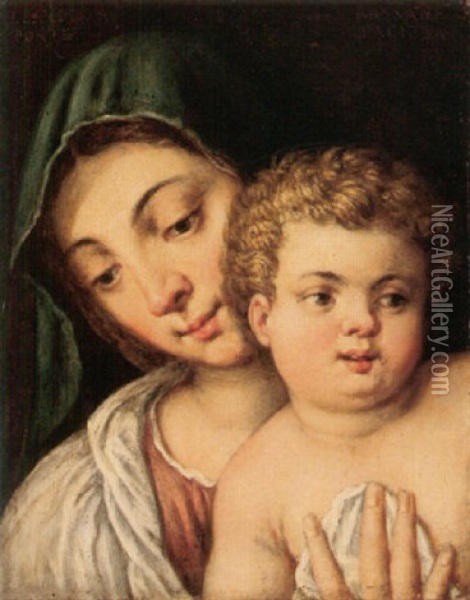 The Madonna And Child Oil Painting - Leandro da Ponte Bassano