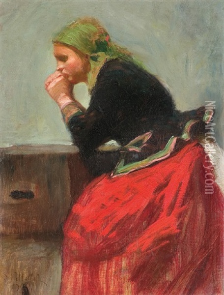 Girl From Cracow Oil Painting - Gustaw Pilatti