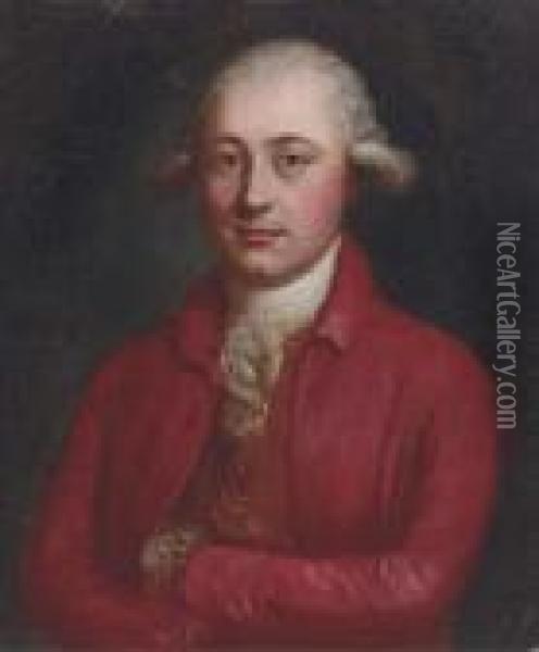 Portrait Of A Gentleman Oil Painting - Hoare, William, of Bath