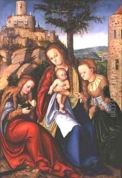 Madonna and Child with St Catherine of Alexandria and St Barbara Oil Painting - Lucas The Elder Cranach