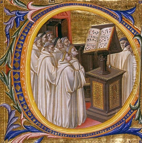 Camaldolese Friars in Choir Oil Painting - Zanobi Strozzi