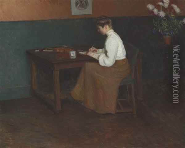 In The Studio Oil Painting - Lilla Cabot Perry