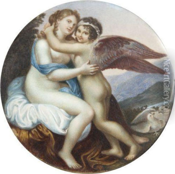 Venus Caressant L'amour Oil Painting - Andrea, the Elder Appiani