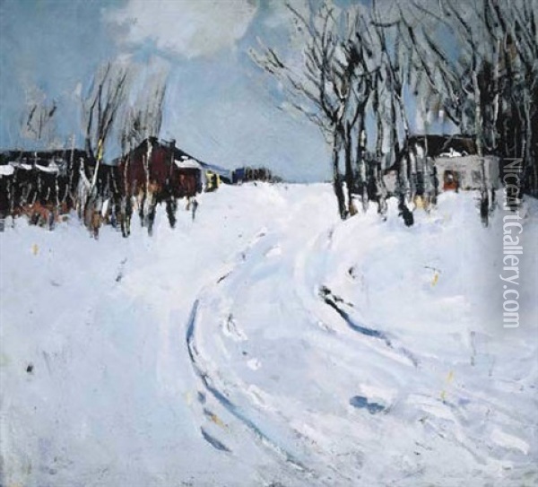 Winter Mantle Oil Painting - Thomas Lorraine Hunt