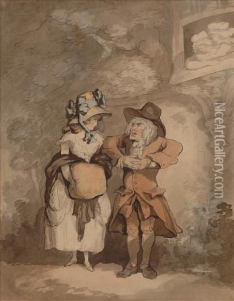 Unwelcomeattentions Oil Painting - Thomas Rowlandson