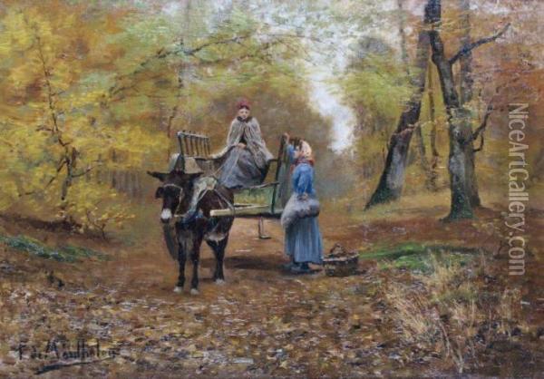 La Charrette Dans La Foret Oil Painting - Francois Richard De Montholon