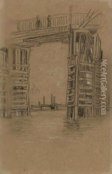 Study For The Tall Bridge Oil Painting - James Abbott McNeill Whistler