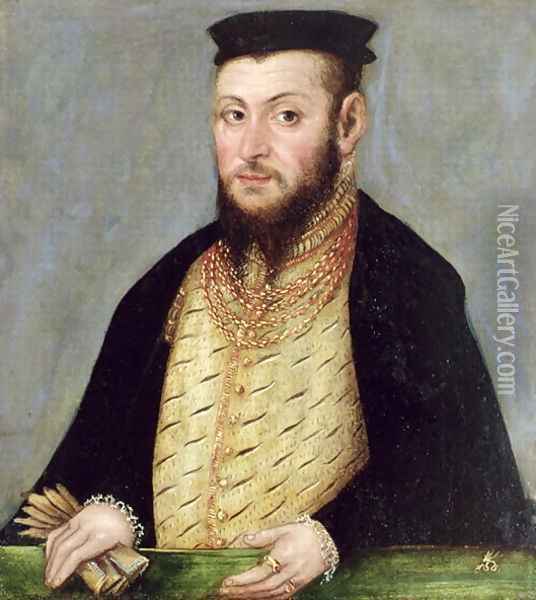 Zygmunt II August (1520-72) King of Poland, c.1553-56 Oil Painting - Lucas The Younger Cranach