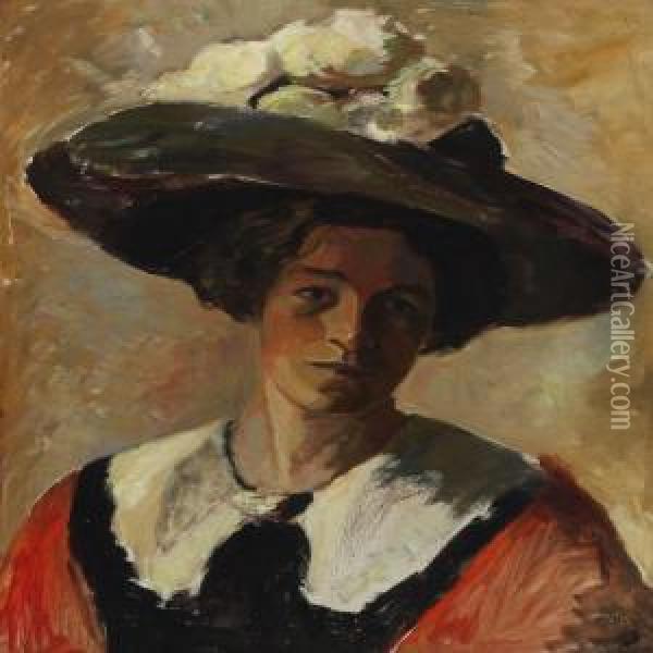 Portait Of A Woman Oil Painting - Anna Marie Sandholt