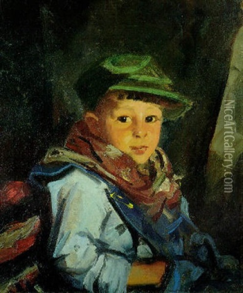 Boy With Green Cap (chico) Oil Painting - Robert Henri