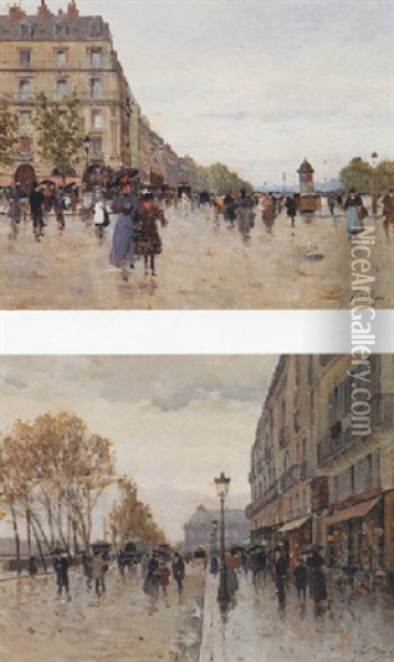 Place Du Chatelet Oil Painting - Jules Petillion