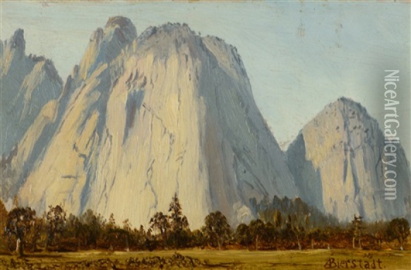 Cathedral Rocks - Yosemite Valley Oil Painting - Albert Bierstadt
