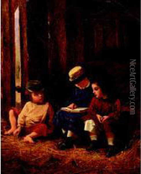 A Reading Party Oil Painting - George Cochran Lambdin