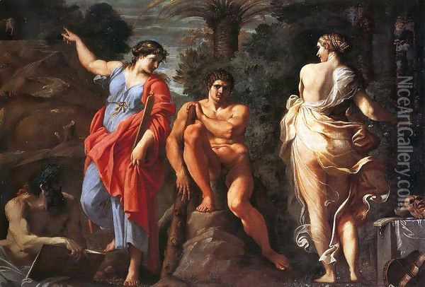 Hercules at the Crossroads Oil Painting - Annibale Carracci