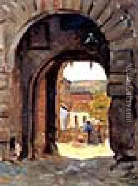 Gateway At Toledo Oil Painting - William Crampton Gore